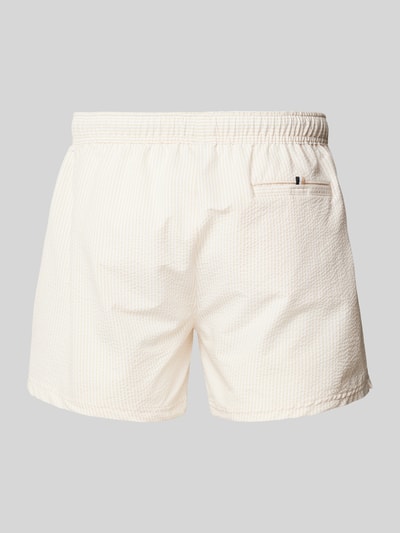 BOSS Relaxed Fit Badeshorts mit Strukturmuster Modell 'Velvetfish' Ecru 3