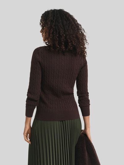 GANT Regular Fit Pullover aus Baumwoll-Mix mit Logo-Stitching Mittelbraun 5
