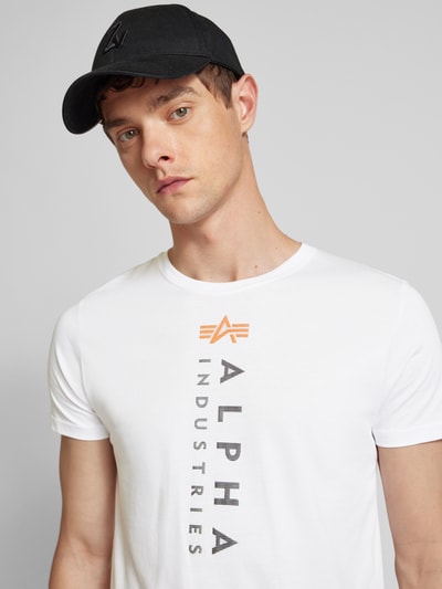 Alpha Industries T-Shirt mit Label-Print Weiss 3