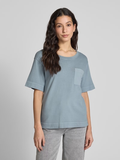 Marc O'Polo Loose Fit T-Shirt mit aufgesetzter Satin-Tasche Rauchblau 4