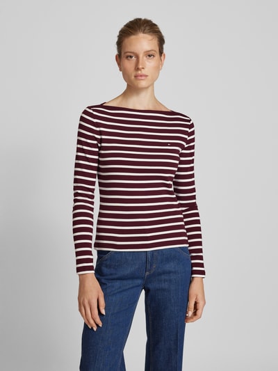 Tommy Hilfiger Longsleeve mit U-Boot-Ausschnitt Dunkelrot 4