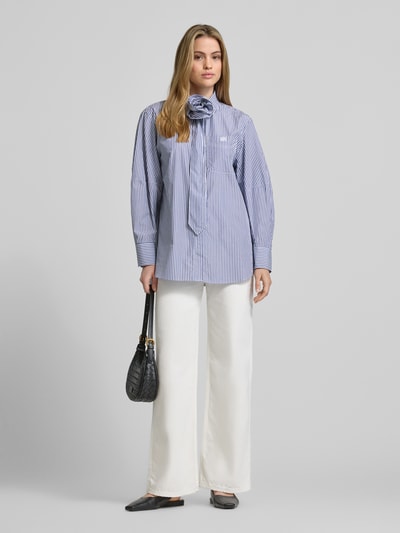 Marella Regular Fit Hemdbluse aus reiner Baumwolle Modell 'AVILA' Marine 1