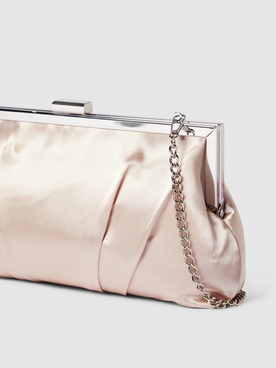 Jake*s Cocktail Clutch in Glanz-Optik mit Raffungen Metallic Beige Melange 3