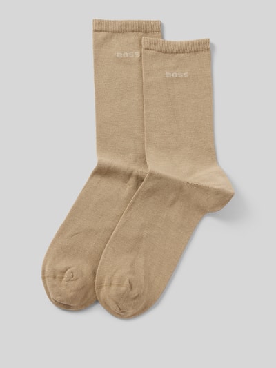 BOSS Socken mit Label-Print im 2er-Pack Sand 1