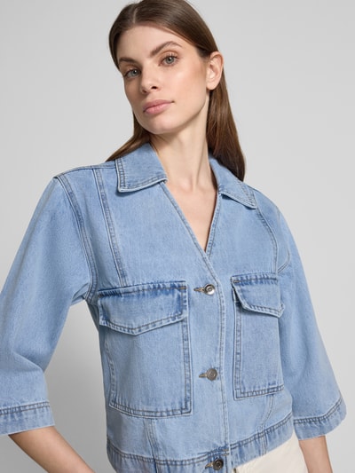 moves Jeansblouse met klepzakken, model 'Amarie' Jeansblauw - 3