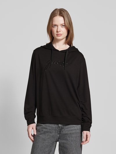 Guess Oversized Hoodie mit Tunnelzug Modell 'LUCIA' Black 4