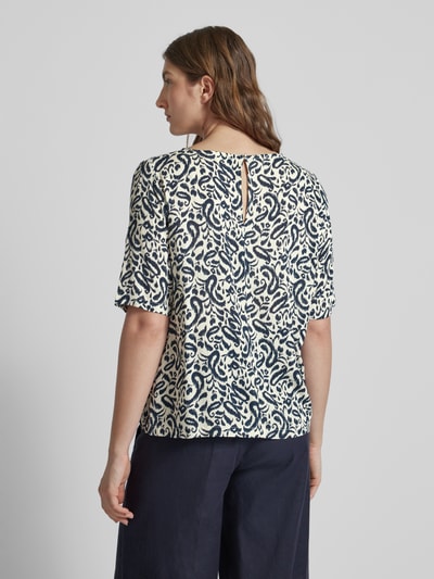 ICHI Blouse met dierenprint, model 'Marrakech' Blauw - 5