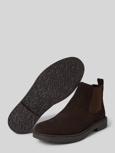 Geox Chelsea boots met treklus, model 'MASSIMIANO' Donkerbruin - 4