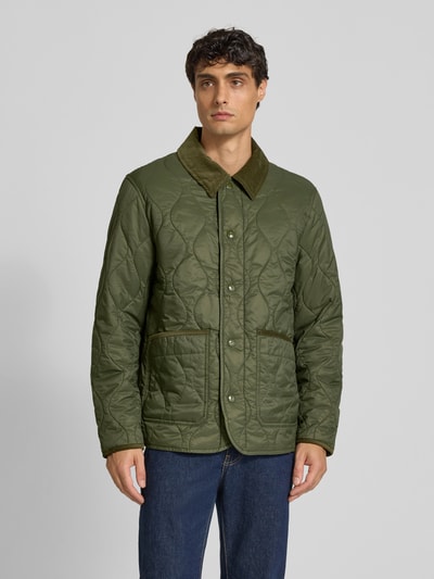 Tommy Hilfiger Regular Fit Steppjacke mit Cord-Kragen Oliv 4