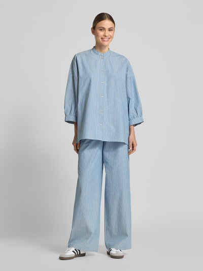 JAKE*S STUDIO WOMAN Relaxed Fit Bluse mit Stehkragen Jeansblau 1