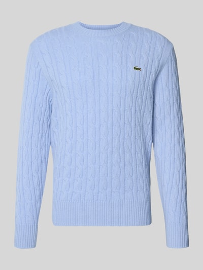 Lacoste Regular fit gebreide pullover van pure wol Lichtblauw - 2