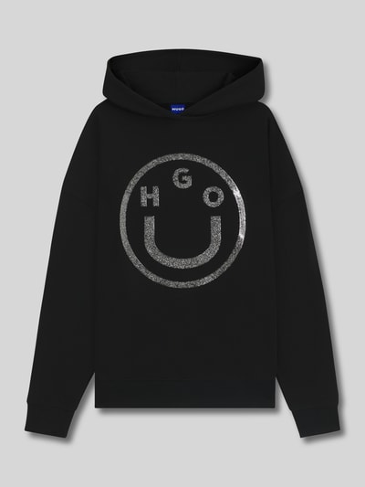 Hugo Blue Bluza z kapturem o kroju relaxed fit z czystej bawełny model ‘DOLASA_B_2’ Czarny 2