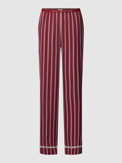 TOMMY HILFIGER Pyjama-Hose aus Viskose mit Streifenmuster Modell 'TONAL' Bordeaux 1