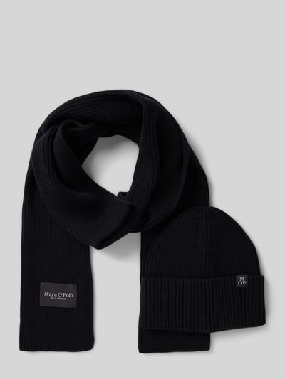 Marc O'Polo Mütze und Schal im Set aus reiner Baumwolle BLACK 1