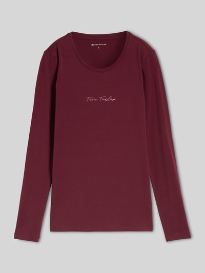 Tom Tailor Longsleeve mit Logo-Schriftzug Bordeaux 2
