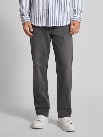 Christian Berg Men Regular Fit Jeans mit Eingrifftaschen Hellgrau Melange 4