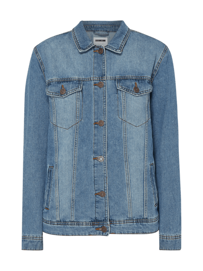 Noisy May Jeansjack met extra brede schouders  Jeansblauw - 2