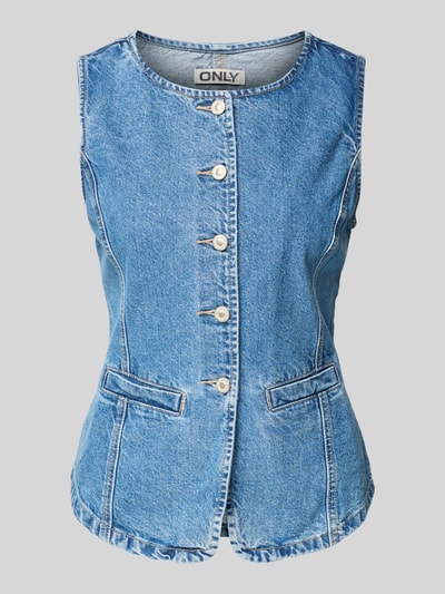 Only Shaped Fit Jeansweste aus reiner Baumwolle Modell 'GIULINA' Jeansblau 2