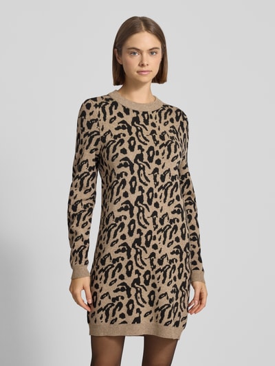 Only Sukienka mini z dzianiny ze wzorem na całej powierzchni model ‘JENNI’ Piaskowy 4