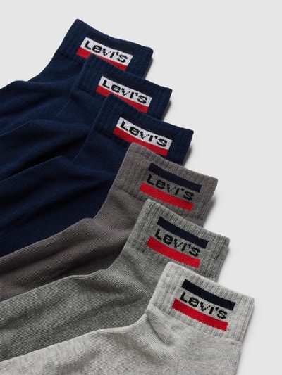 Levi's® Skarpety z detalami z logo w zestawie 6 szt., model 'MID CUT SPRTWR LOGO' Niebieski 2