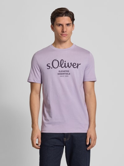 s.Oliver RED LABEL Regular Fit T-Shirt aus reiner Baumwolle Flieder 4