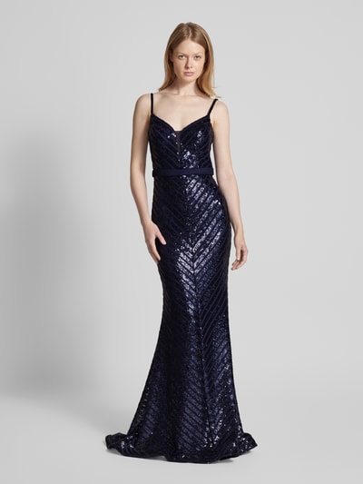 TROYDEN COLLECTION Abendkleid mit Herz-Ausschnitt Marine 4