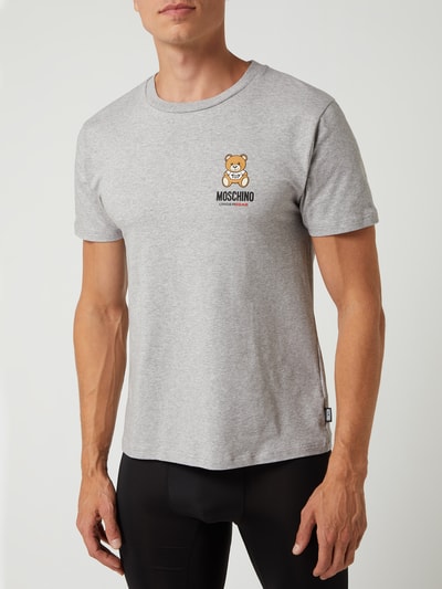 Moschino Swim + Underwear T-Shirt mit Stretch-Anteil  Mittelgrau meliert 3