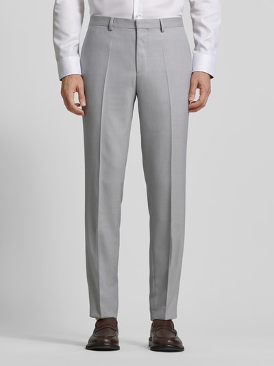 HUGO Skinny Fit Anzughose mit Woll-Anteil Modell 'HESTEN253X' Hellgrau 4