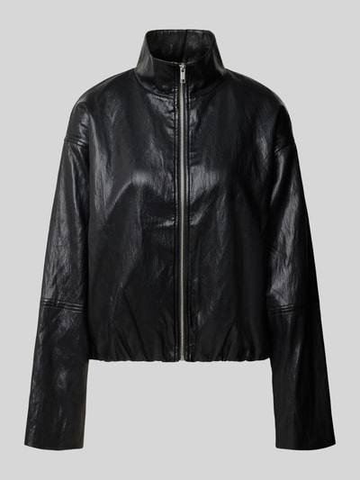 Jake*s Casual Bomberjacke mit hohem Stehkragen Black 2