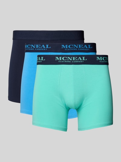 MCNEAL Trunks mit elastischem Label-Bund im 3er-Pack Blau 1