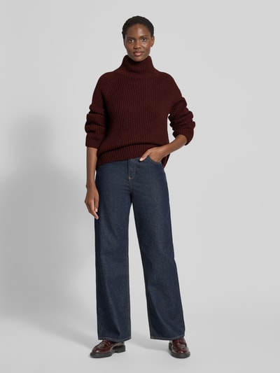 Drykorn Gebreide pullover met opstaande kraag, model 'ARWEN' Bordeaux - 1