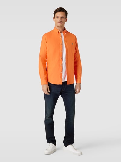 Polo Ralph Lauren Slim Fit Freizeithemd mit Button-Down-Kragen Orange 1