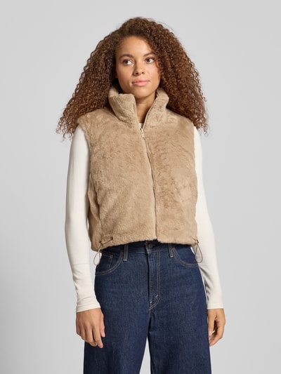 Only Boxy fit gilet in imitatiebont model 'DANA LIFE' Ecru - 4