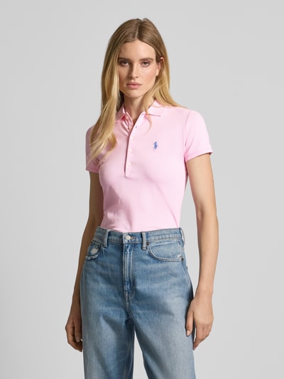 Polo Ralph Lauren Poloshirt met labelstitching, model 'JULIE' Roze - 4