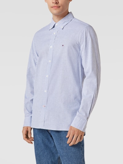 Tommy Hilfiger Regular fit vrijetijdsoverhemd met streepmotief, model 'CORE' Marineblauw - 4