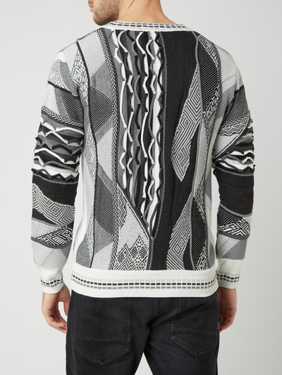 CARLO COLUCCI Pullover met gestructureerd all-over motief Zwart - 5