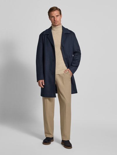 BOSS Relaxed fit lange jas met reverskraag, model 'CLARK' Marineblauw - 1