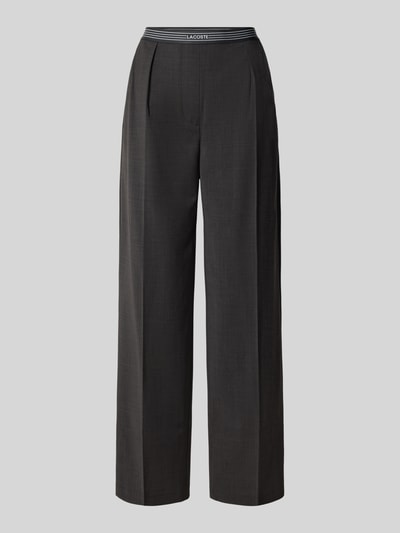 Produktfoto, donkergrijze wijdte broek met wol van Lacoste, rechte pijpen, lichte structuur, Dames Weite Hose van Lacoste
