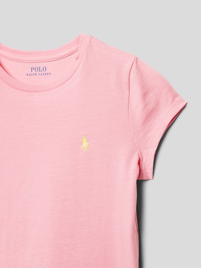 Polo Ralph Lauren Teens T-shirt z wyhaftowanym logo Mocnoróżowy 2