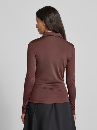 HUGO Slim fit shirt met lange mouwen van pure viscose, model 'DAROSEVIL' Chocoladebruin - 5