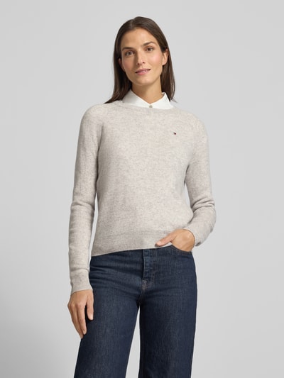 Tommy Hilfiger Regular fit gebreide pullover van een mix van wol en kasjmier Lichtgrijs - 4