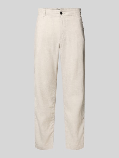 BOSS Orange Regular Fit Leinenhose aus Leinen-Mix Modell 'SANDERSON' Sand 2