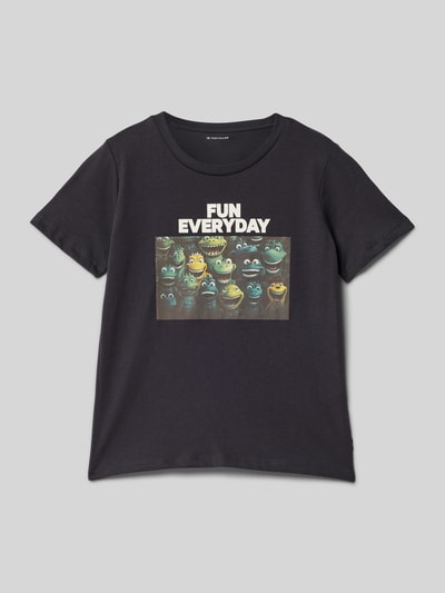 Tom Tailor Regular fit T-shirt van puur katoen Grafiet - 1