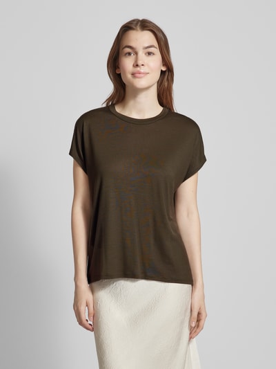 Someday T-shirt z lyocellu w jednolitym kolorze model ‘Kanja’ Ciemnozielony 4