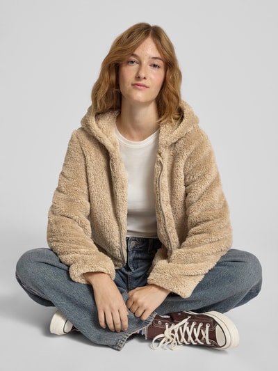 Only Regular fit sweatjack van teddybont, model 'NEWANNA' Zand - 3