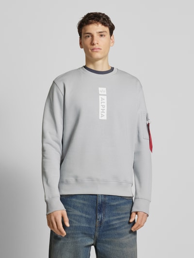 Alpha Industries Sweatshirt met labelprint Lichtgrijs - 4