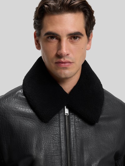 BOSS Orange Regular Fit Lederjacke aus reinem Büffelleder Modell 'Jopeak' Black 3