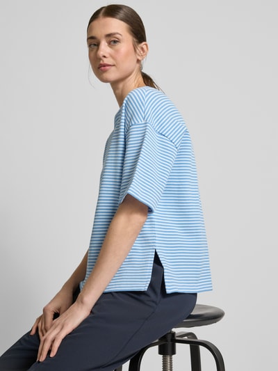 Smith and Soul T-shirt met geribde ronde hals Lichtblauw - 3