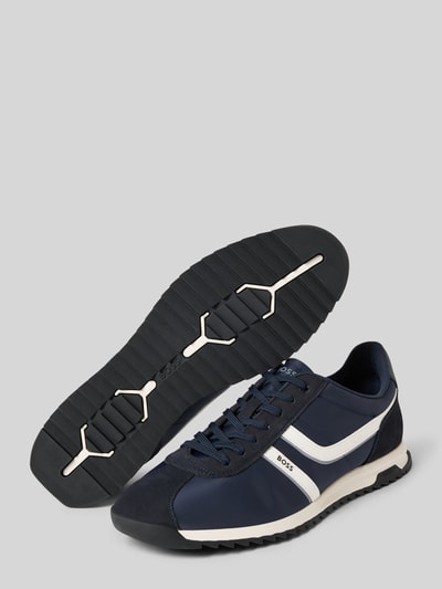 BOSS Orange Lage sneakers met details in suèdelook, model 'ZAYN' Donkerblauw - 4