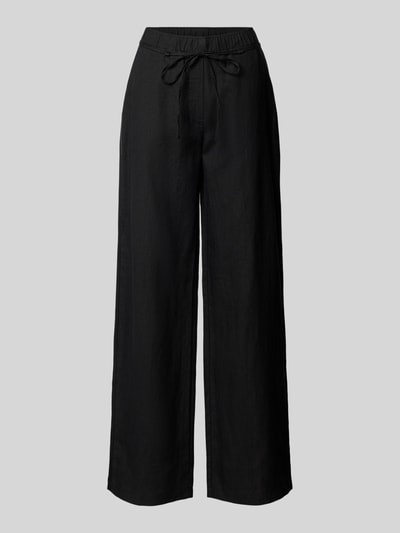 MAC Straight Leg Leinenhose mit Bindegürtel Modell 'Chiara' Black 2